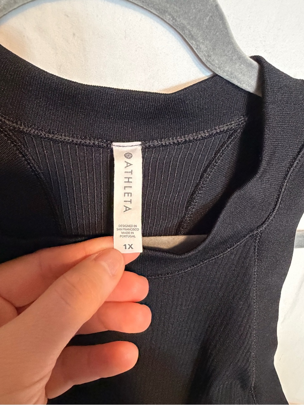 Athleta Black Ribbed Razor Back Tank Top - Picture 3 of 6